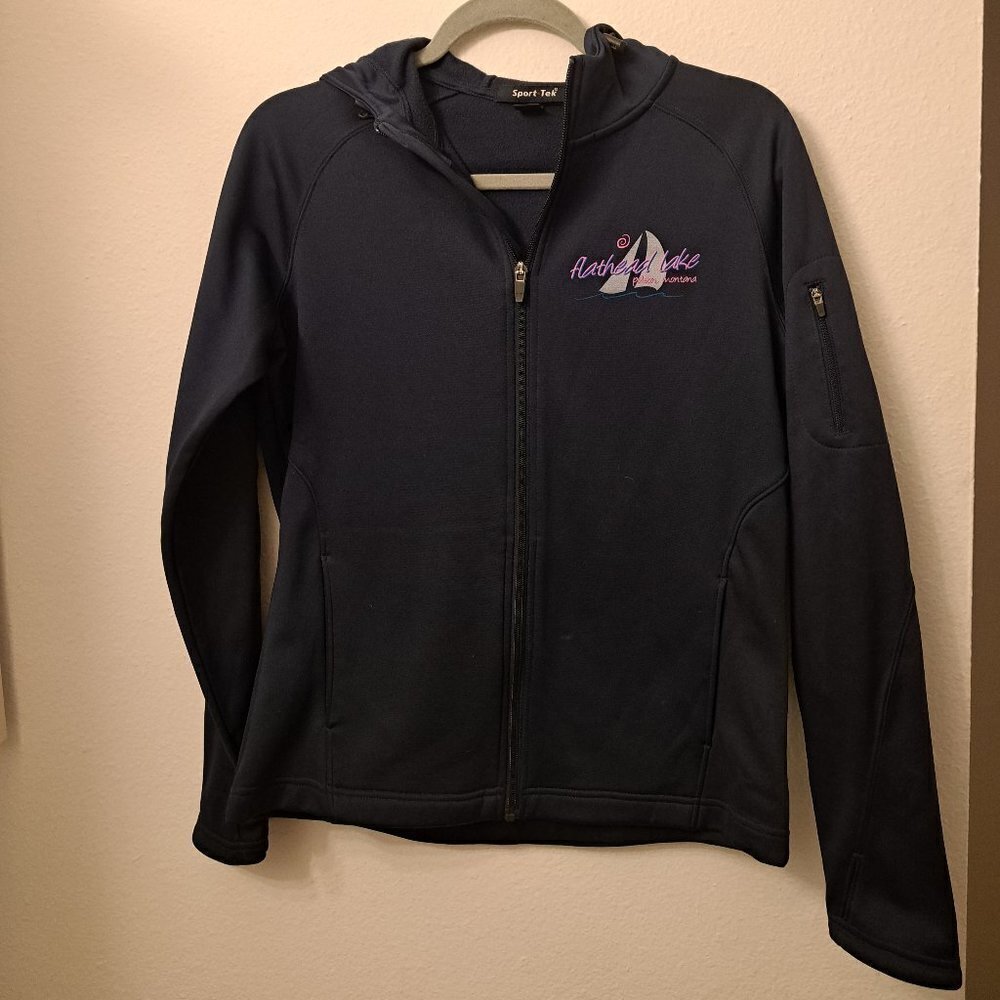 Sport-Tek Flathead Lake Navy Zip-Up Hooded Sweatshirt Size Medium